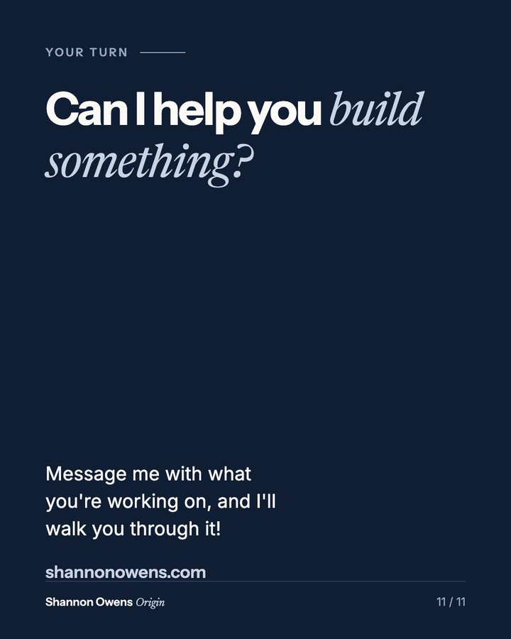 Can I help you build something? Message me with what you're working on.